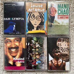 90s l Variety of 6 French Cassette Tapes